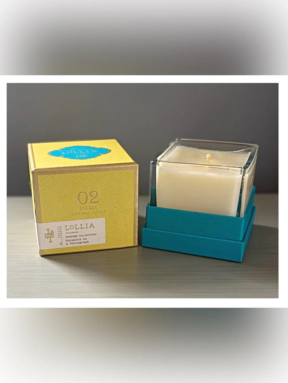 LOLLIA Poetic License Candle Margot Elena 02 Sunspots On Photograph DISCONTINUED